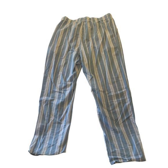 Old Navy Lounge Pants Blue White Striped Drawstring Waist Lightweight Size L - Picture 1 of 5